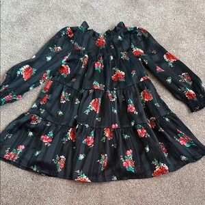 Cat & Jack Black Floral Kids Dress